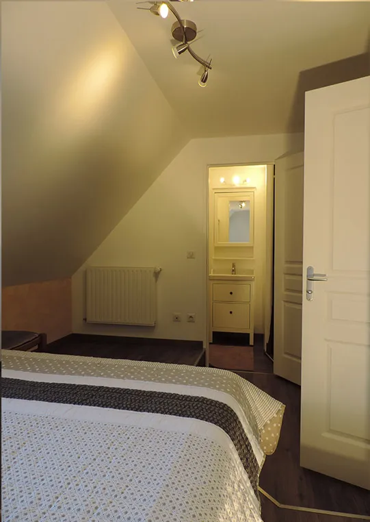Chambre avec sa salle d'eau attenante